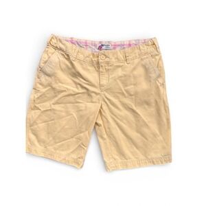 Piper & Blue Womens Chino Shorts Yellow Cotton Plaid Lined Waistband Size 11